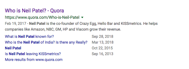 Who is Neil Patel? - Quora Result on Google Search