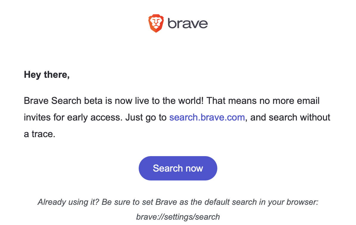 Brave Search Email