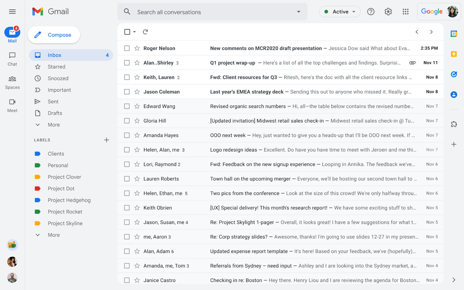 Gmail Integrated View - Credit Google
