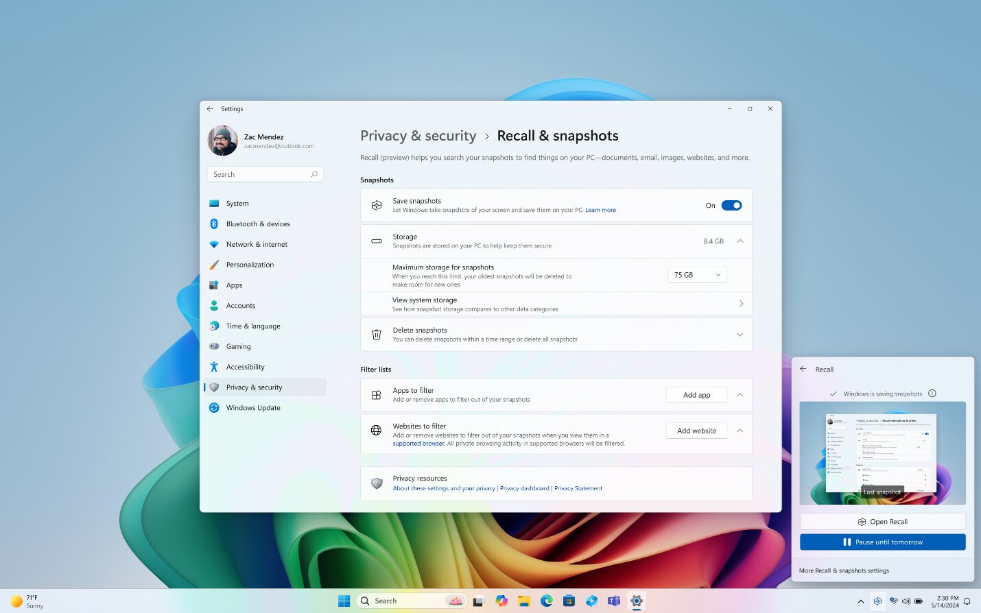 Windows Recall To Begin Rollout In October