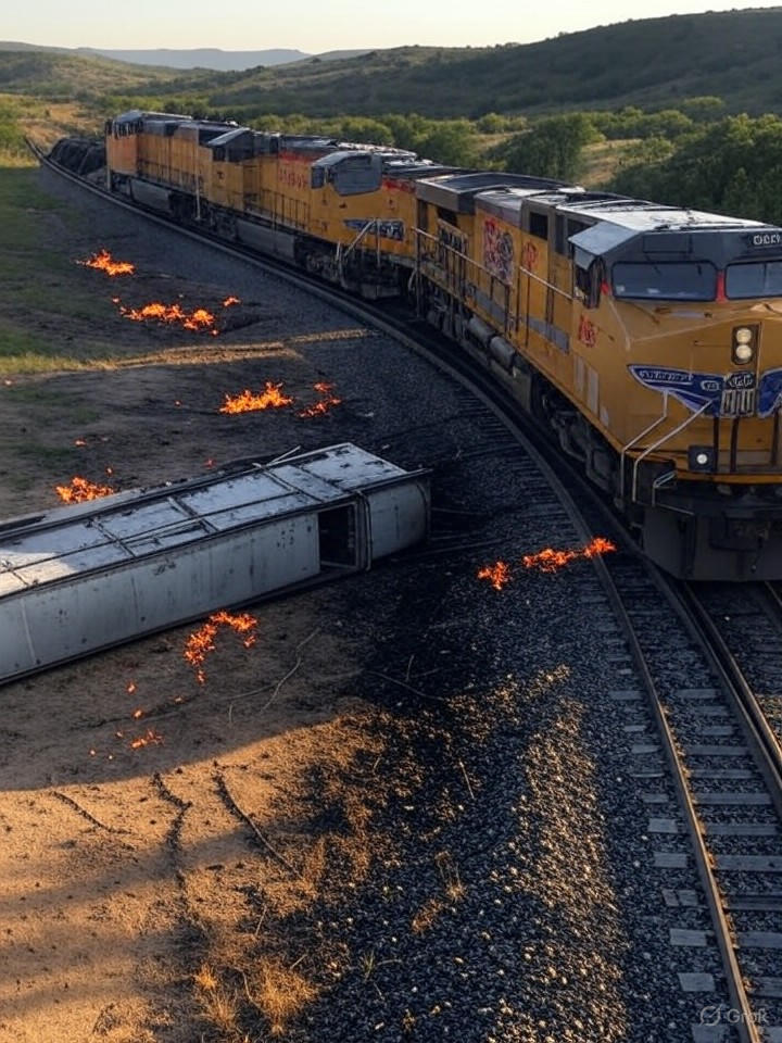 Union Pacific Train Derails in Texas: 35 Cars Off Tracks, No Injuries