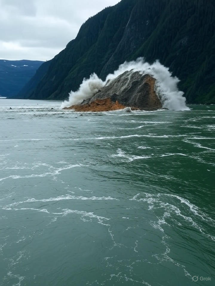 Massive Landslide Sparks 100-Foot Ghost Tsunami in Alaska Fjord