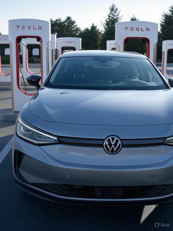 Volkswagen EV Owners Get Tesla Supercharger Access via Adapters in 2025