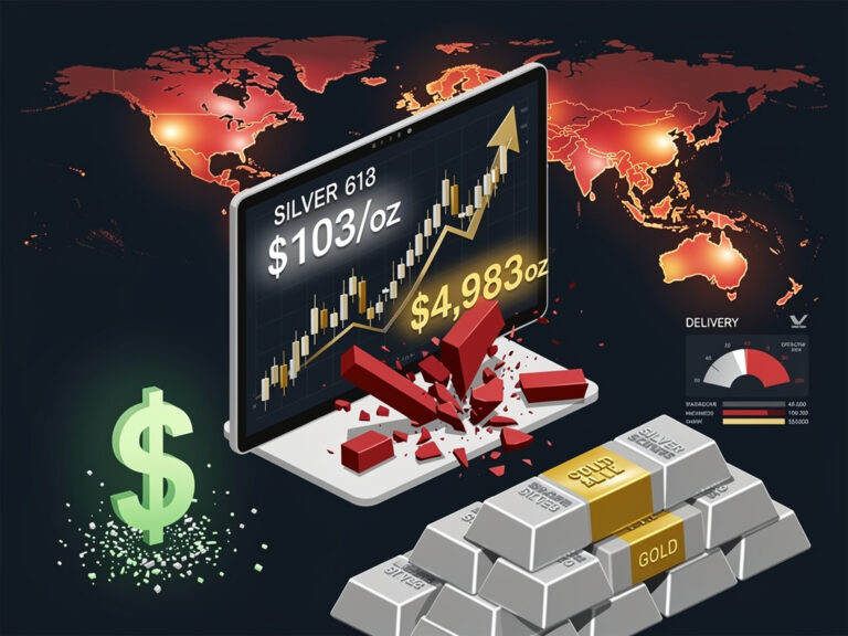 Precious Metals’ Epic Squeeze: Gold Nears $5,000, Silver Surges to $103 Record