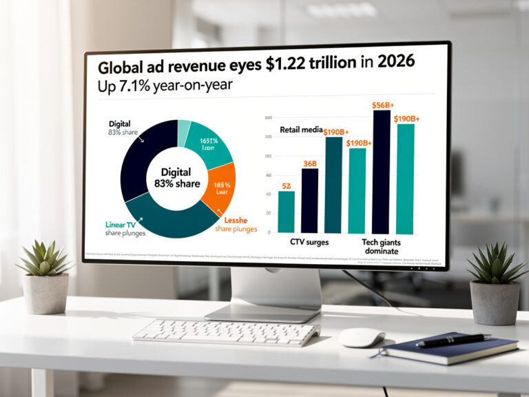Ad Dollars Surge to $1.22 Trillion in 2026 as Digital Channels Eclipse Legacy TV