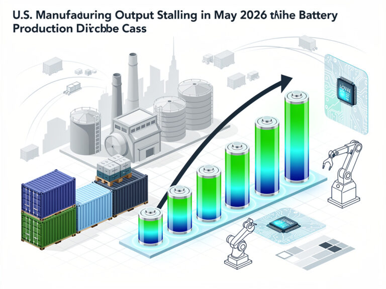Battery Output Powers Ahead as U.S. Manufacturing Hits a Wall