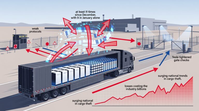 Tesla Battery Thefts Surge at Nevada Plant as Cargo Crime Epidemic Hits EV Supply Chain