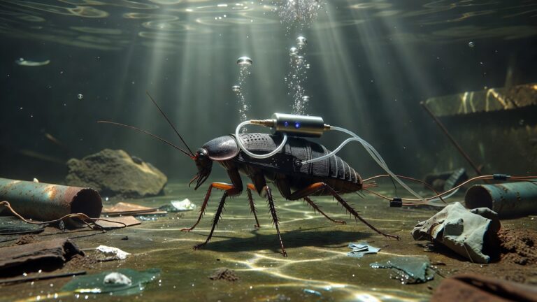 Cyborg Cockroaches Don Scuba Suits to Explore Flooded Disaster Zones