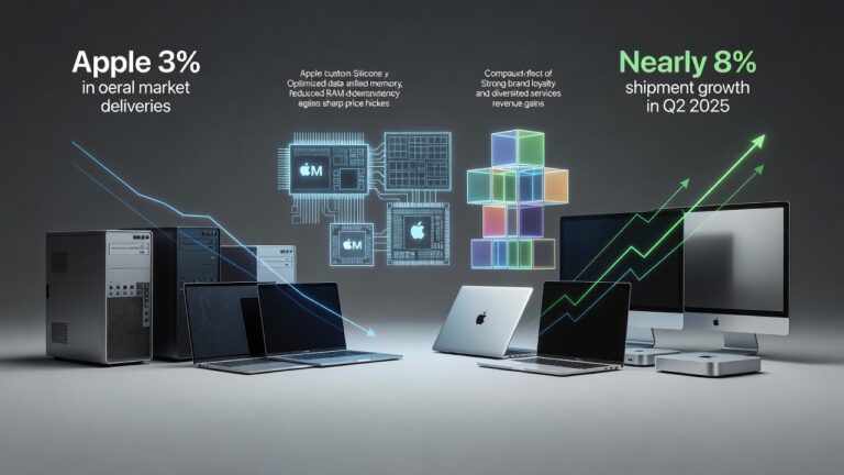 Apple Grows 8% as Global PC Market Shrinks 3% in Q2 2025